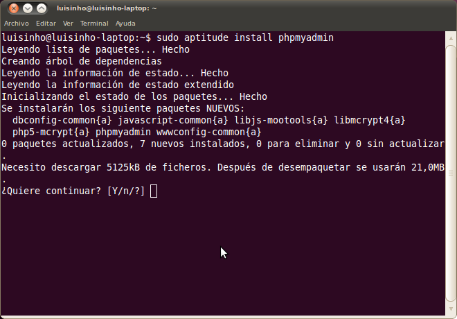 instalar phpmyadmin